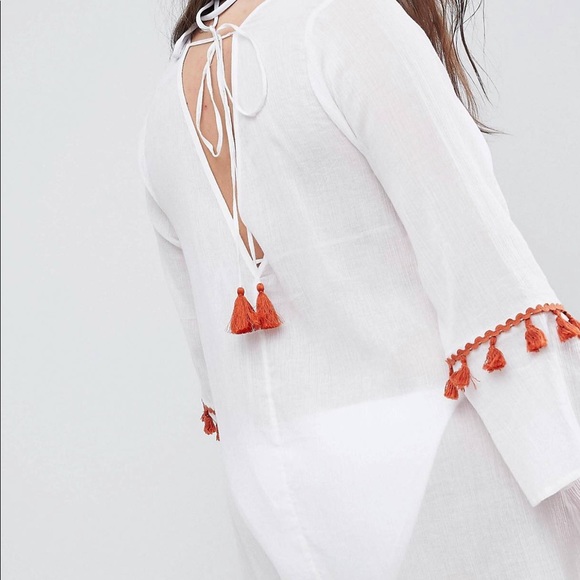 New Plus tassel cover up beach trendy sexy vneck - Picture 3 of 3